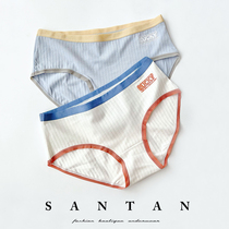 Summer vitality Sports wind cotton underwear girl Middle low waist color three-dimensional letter ins students cute and simple