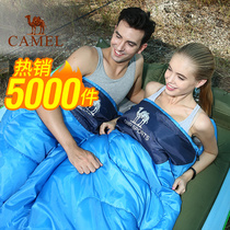 Camel outdoor camping sleeping bag Travel adult single double couple portable thickened autumn and winter warm sleeping bag