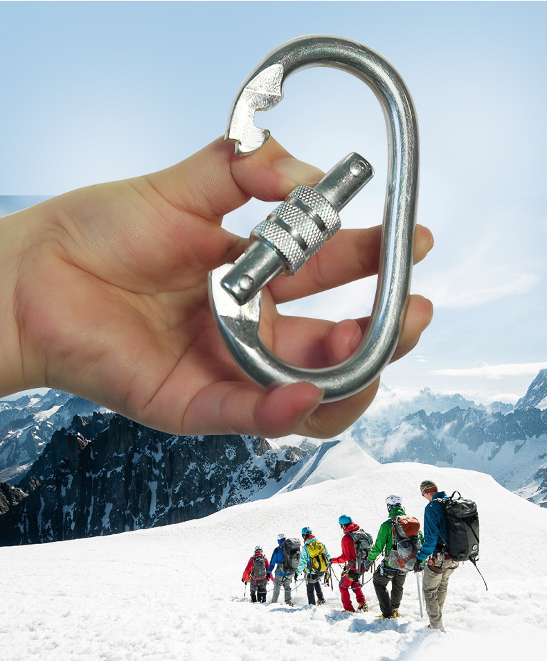 户外攀岩主锁登山扣o型扣锁攀岩钩安全扣钢锁具攀岩装备快挂勾子