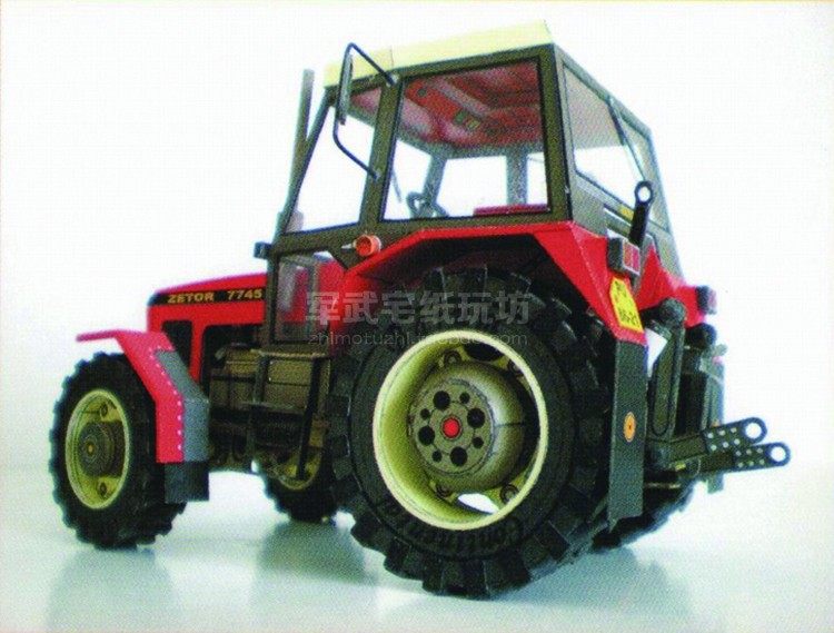 捷克zetor 7745-7211拖拉机 纸模型 1:32 农用机械 军武宅手工diy_双