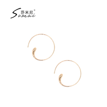 sumni Simini European and American Wind 18K Baugold Circle Brief Classic Fashion Temperament Personality Earrings Earrings Woman