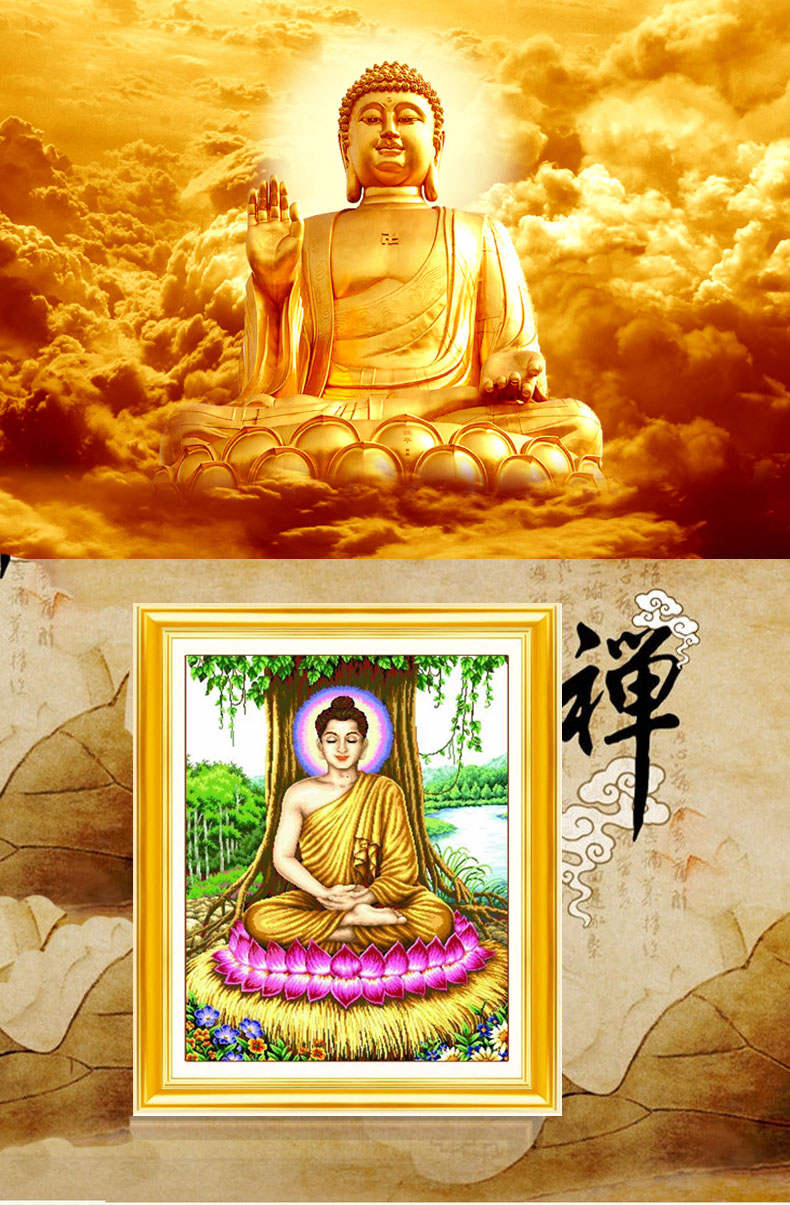 如来佛祖十字绣佛像释迦牟尼佛释迦摩尼佛菩萨菩提树下钻石画