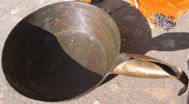 民国蒙古族大铜奶瓢2集宁古玩铜杂件