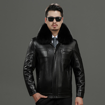 Winter Haining Middle-aged Old Man Picloin Man Essay with Fush and Thick Mink Inner Coward Jacket Leader to Pushyrofoam