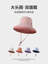 Large hat-hat Double face with sunscreen woman anti-UV cover fisherman hat Summer sunhat Outdoor bicycling hat