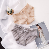 5 shopkeepers own style ~ pure cotton thread fabric Lace edge low waist sexy womens briefs