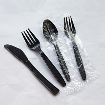 Disposable Fork Black Independent Packaging Fruit Fork Cake Steak Fork Plastic Salad Noodle Fork Thickening 2000 Support