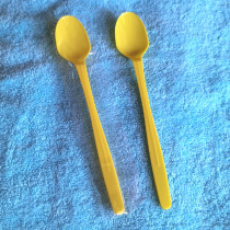 21cm Disposable Plastic Burning Fairy Grass Spoon Long Handle Individually Packaged Milk Tea Shop Fruit Tea Spoon Yellow 1000