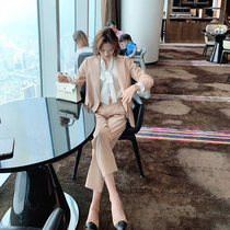 Fish rabbit set female 2020 New temperament two-piece Korean version of foreign style fashion casual pink small suit jacket