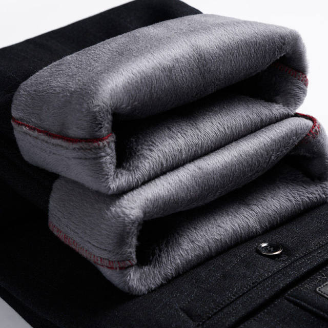 Winter middle-aged men's thick plus velvet casual pants loose trousers warm middle-aged people wear dad male pants Winter middle-aged men's thick plus velvet casual pants loose trousers warm middle-aged people wear dad male pants