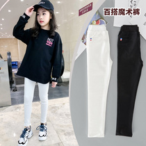 girls' magic pants thin children's pencil pants spring autumn ankle pants white leggings girls' autumn pants fleece