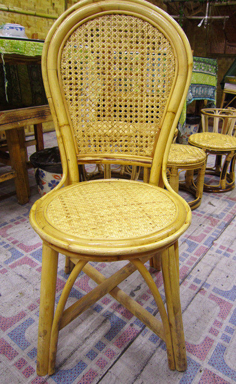 云南傣族纯手工藤蔑有靠背保健餐厅高级餐椅竹椅藤篾椅子