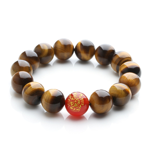 佛手 灵气水晶 本命佛手链 黄虎眼石手链 红玛瑙十二生肖八大守护神