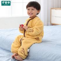 Children Warm Sleeping Bag Autumn winter Cavet thickened Sub-legged Baby Anti-kick by Divine Instrumental Male And Female Conjoined Pyjamas