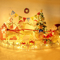 Christmas decoration large shopping mall shop scene decoration Christmas tree old Elk pull car package