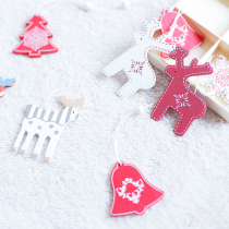 Nordic ins Wind Wood Christmas snowflake reindeer hanging Bell elk Christmas tree pendant holiday decorations