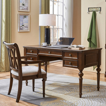 American desk Solid wood writing desk Study furniture with pumping table Study desk Home computer table and chair combination