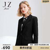 JUZUI Jiuzi official flagship store 2021 spring new black slim one-button fashion suit womens jacket