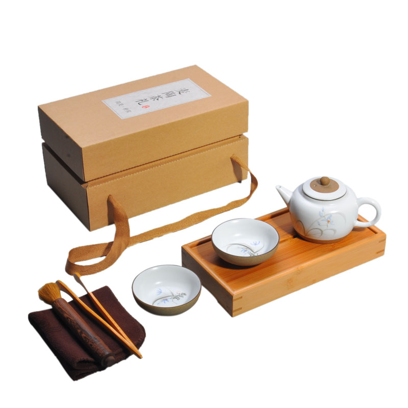 MaiTao portable travel kung fu tea set gift box with a complete set of hand - made of ceramic teapot teacup suits for bamboo tea tray