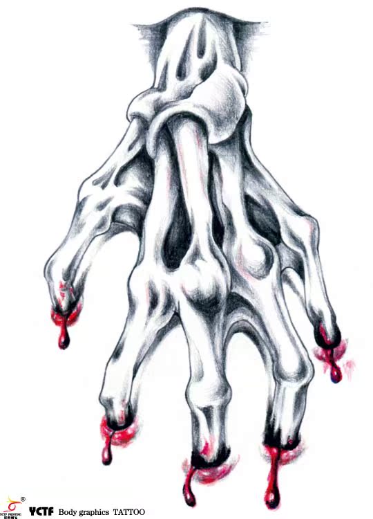 亿彩腾飞魔爪纹身贴 防水纹身贴男 原创潮款纹身贴纸万圣节纹身贴