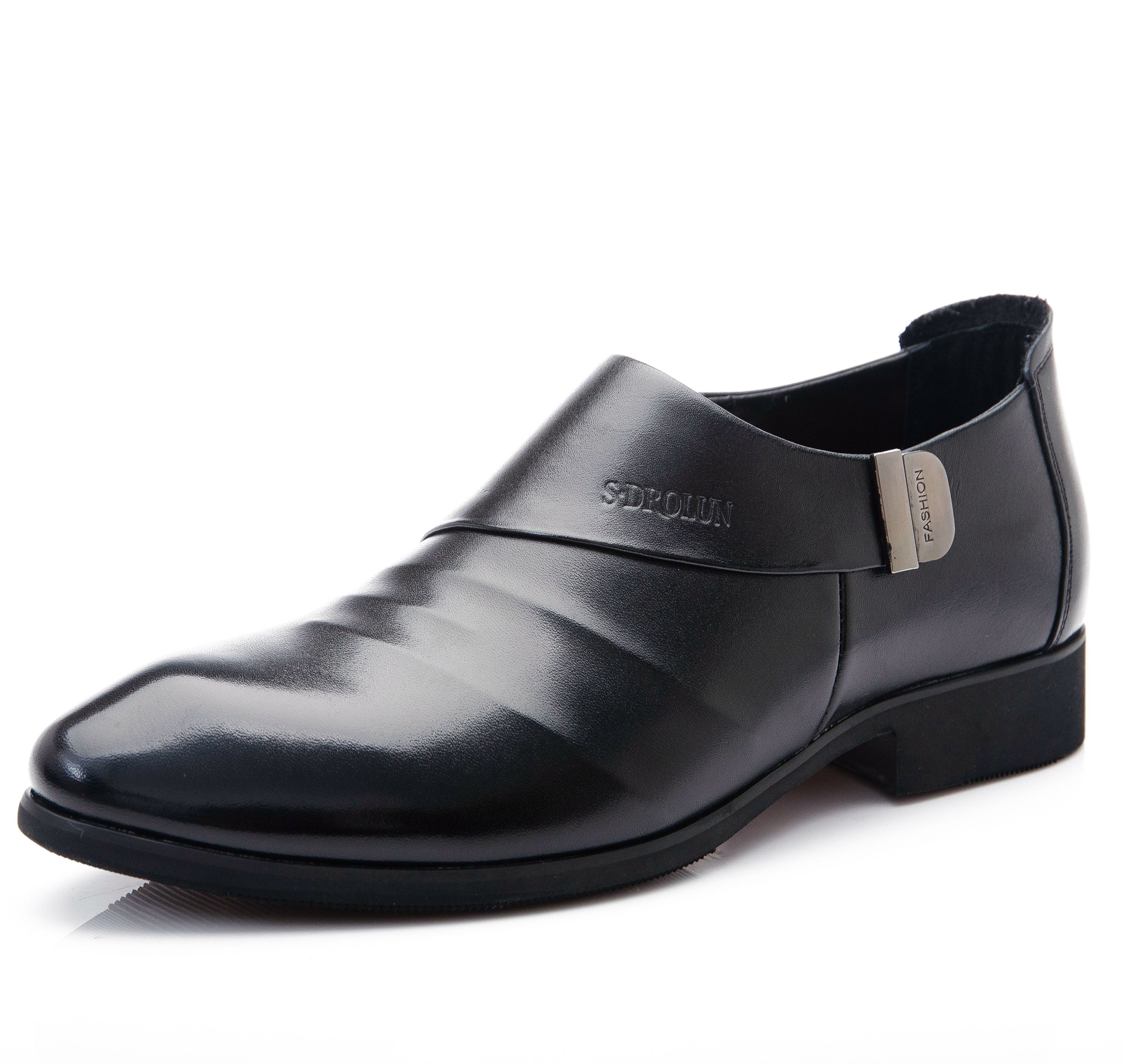 圣帝罗阑男皮鞋春正品商务休闲男士皮鞋真皮尖头英伦青年单皮鞋男_6折