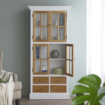 GZ066 European style rural wind wood color mix and match living room bookcase side cabinet display cabinet side cabinet storage cabinet
