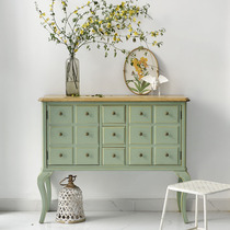 GZ014 pastoral country style solid wood guest restaurant Porch Locker dinner side decoration cabinet garden balcony storage cabinet