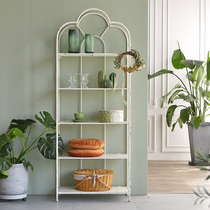 J004 European French white iron art retro living room study garden shelf Shelf shelf display shelf