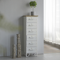 GZ022 modern minimalist industrial Nordic white tin bedroom cupboard drawer storage cabinet