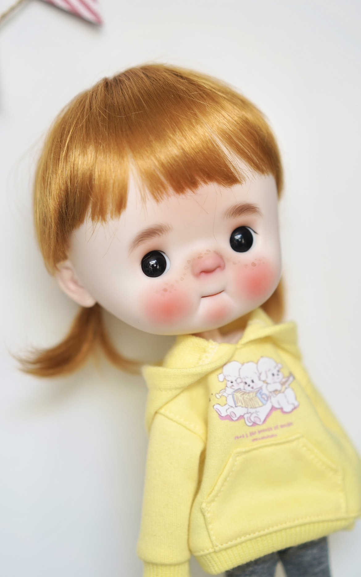 bjd blythe 小布小6大鱼胖鱼体娃娃衣服配件衣服连帽印花卫衣