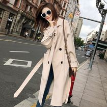 Windbreaker womens long small man 2021 new spring and autumn season knee-high fashion windbreaker jacket students loose and casual