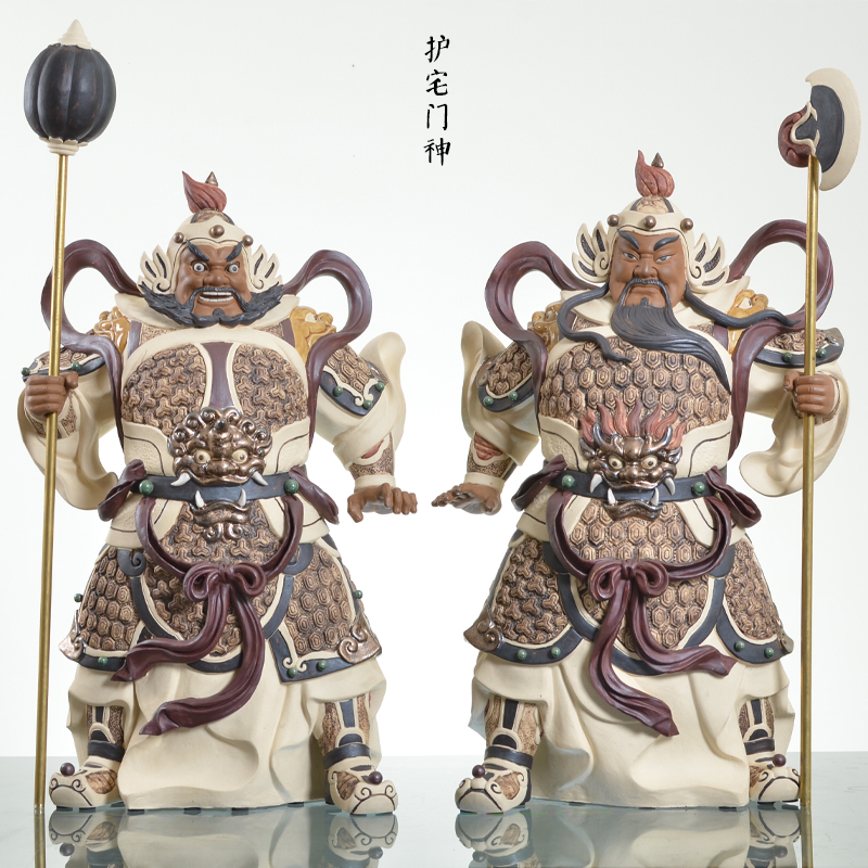 门神镇宅辟邪风水摆件开业乔迁大礼客厅玄关摆设大号招财哼哈二将_7折