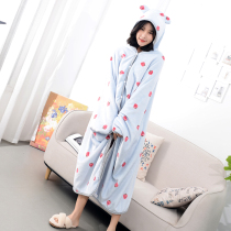 Autumn and winter thick warm flannel double lazy shawl blanket office air conditioning student nap cloak blanket