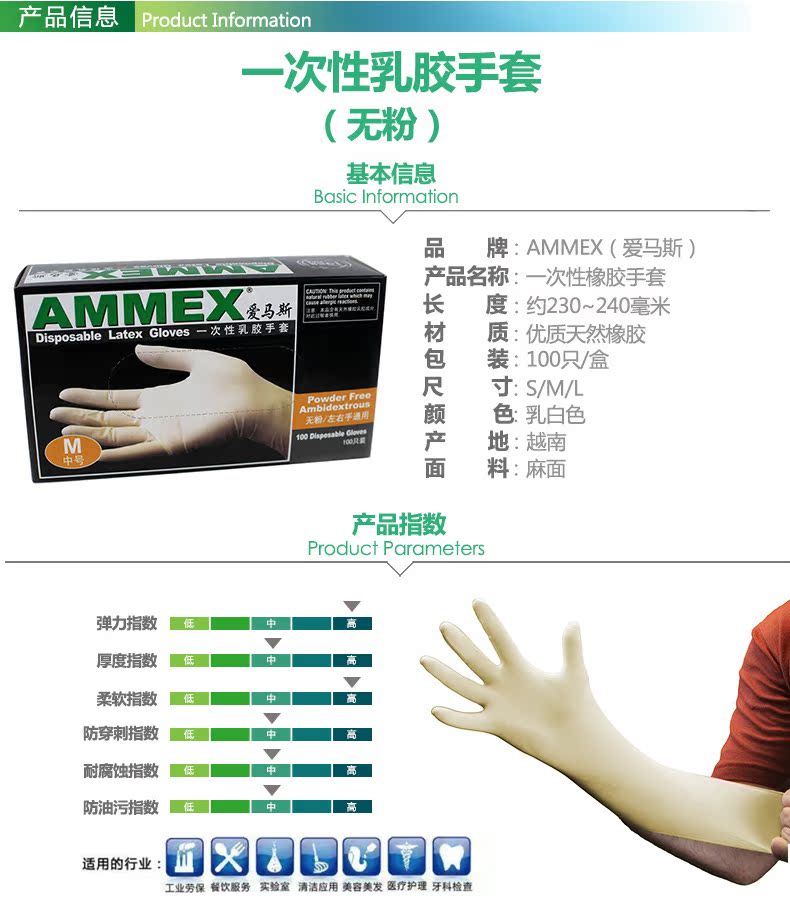 Защитные перчатки Ammex 100 Защитные перчатки Ammex 100
