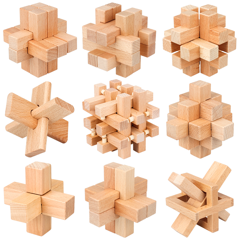 孔明锁鲁班锁套装益智玩具成年全套九连环高难度学生儿童智力玩具