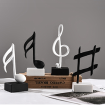 Modern Nordic black and white note decoration Music class Piano resin crafts decoration TV bookcase decoration