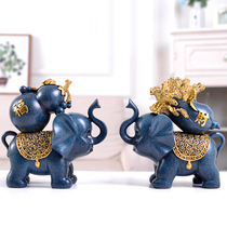 Housewarming wedding gift Home decoration Lucky elephant handicraft decoration Wine cabinet entrance decoration Living room Hotel