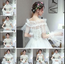 Wedding shawl lace covering arm super fairy forest bride wedding thin one-shoulder thin white modeling photo