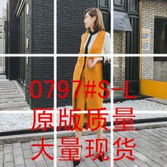 大英自制 2017春秋季新款马甲套装女时尚气质中长款半身裙假两件