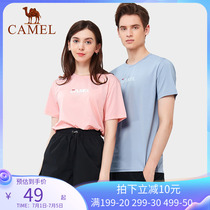 Camel Mens Clothing 2021 Summer New Men Short Sleeve T-shirt Youth Round Collar Pure Color Speed Dry Casual Undershirt Man