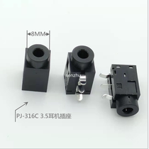 3 5 headphone socket PJ-316C 3 5MM audio video socket 3 feet horizontal socket full plastic head