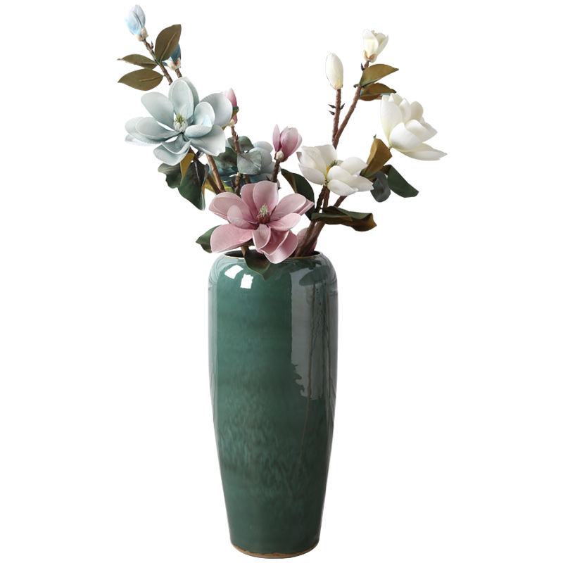 Jingdezhen landing big vase fake flowers furnishing articles sitting room furniture decoration landing simulation flower arrangement home decor