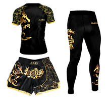 Venom boxing training suit Thai boxing shorts men UFC Sanda fight Ma fitness short sleeve three-piece support custom-made
