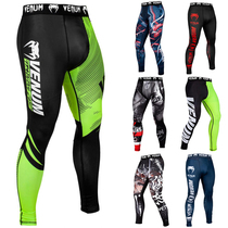 Venom tight pants mens bodybuilding running training pants boxing Sanda fight sports compression bottoming fitness pants