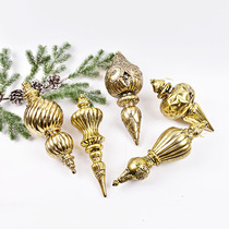 Christmas Decorations Supplies Christmas Shop Windows Hanging Accessories 30CM Antique Golden Silver double pointed stylishThe Decorative Pendant Single Group