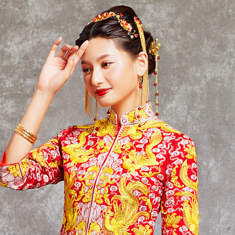 2020 new chinese bridal headdress, phoenix crown, wedding dress headdress, tassel stepping, ancient costume headdress accessories