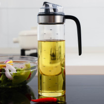 Japanese kitchen glass oil pot household automatic opening and closing oil bottle leak-proof kitchen oil jar soy sauce vinegar seasoning bottle