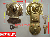 Camphor wood box Luggage accessories box buckle Old-fashioned box large lock Iron plated copper large cover lock short low neck lock
