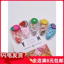 New color quicksand hairclip girl transparent fruit bbclip micro-business push line scanning code gift Factory Direct