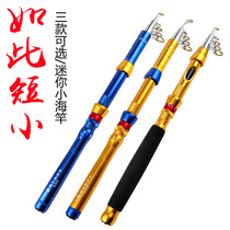 Portable small sea pole carbon hand sea dual-purpose rock mini metal sea pole ice fishing rod throwing Rod